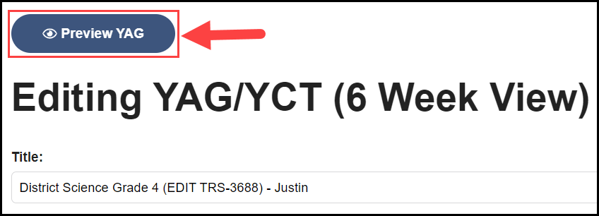 top of page showing the preview yag button highlighted
