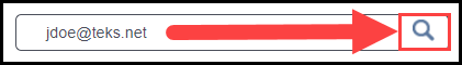 the keyword search field with an arrow pointing to the magnifying glass icon