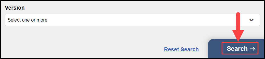 the district content search filter section with an arrow pointing to the search button