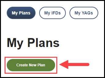 top of my plans page with an arrow pointing to the create new plan button