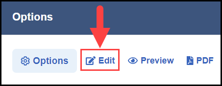 the options column of the my plans list with an arrow pointing to the edit option