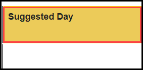 the instructional procedures section showing the engage portion of the table with an arrow pointing to the suggested day column header