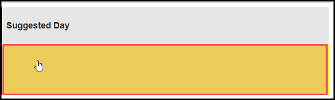 the instructional procedures section showing the engage portion of the table with an arrow pointing to the cell below the suggested day column header