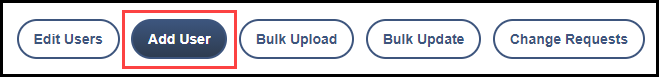 account administration navigation menu with the add user button outlined