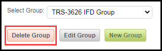 the top portion of the collaborate window with an arrow pointing to the delete group button