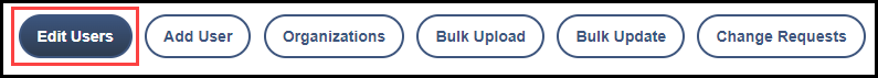 main navigation menu on account administration page