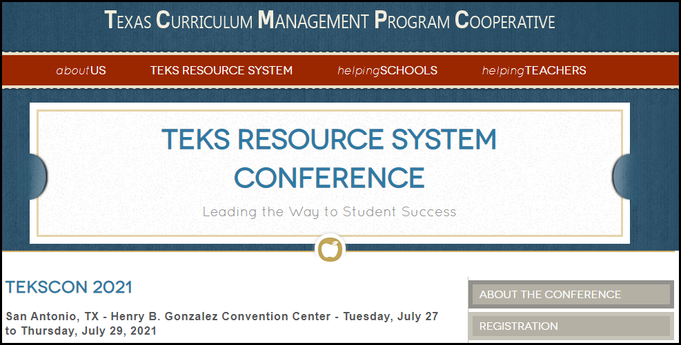 image of events page on texas curriculum management program cooperative website